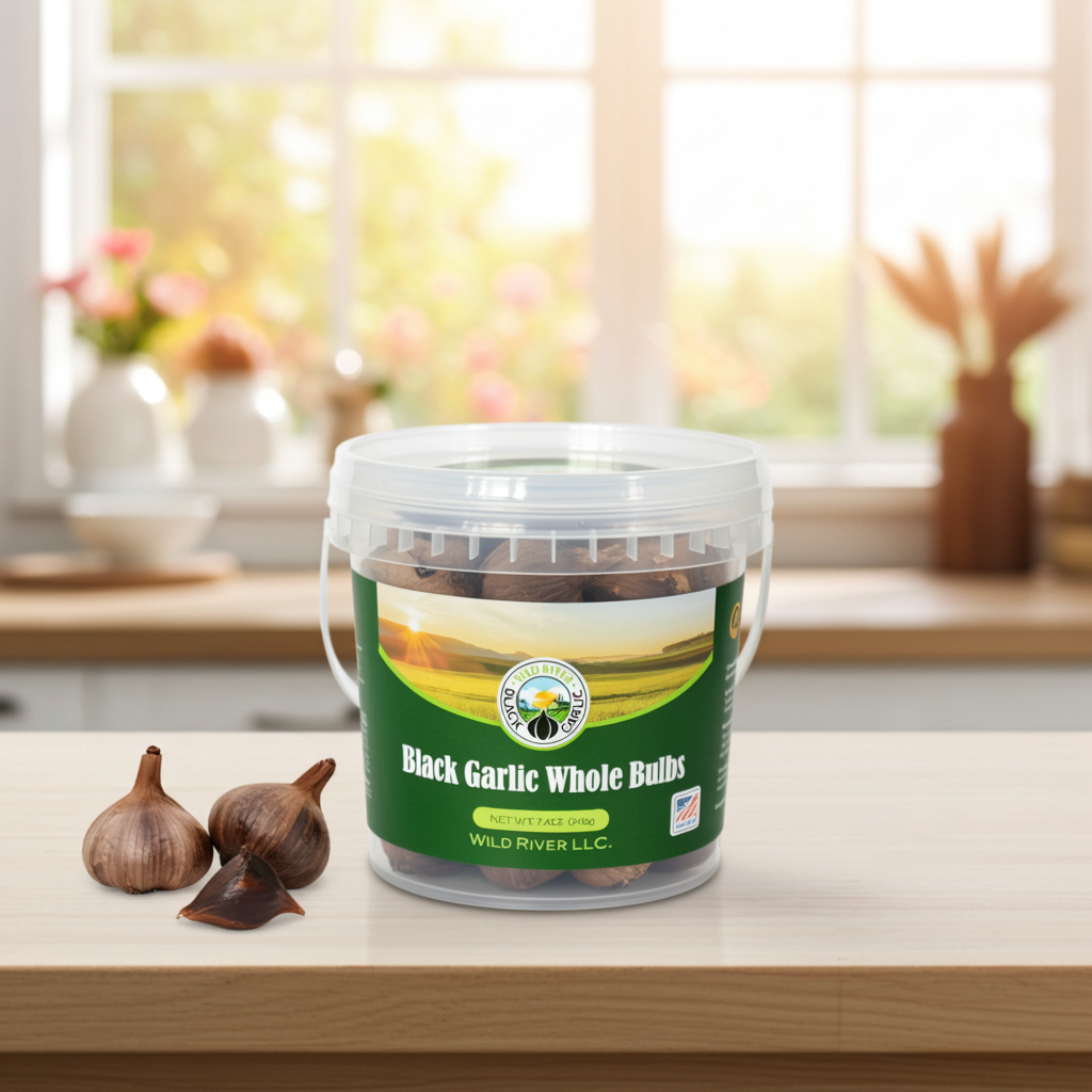 Wild River Black Garlic whole bulbs product display