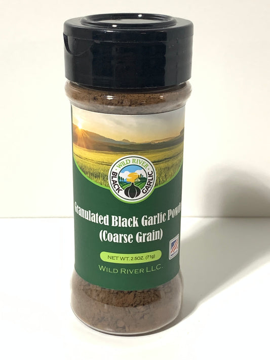 Granulated black garlic powder coarse grain 2.5 OZ- Wild River