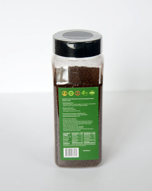 Black garlic powder product packaging 1 LB